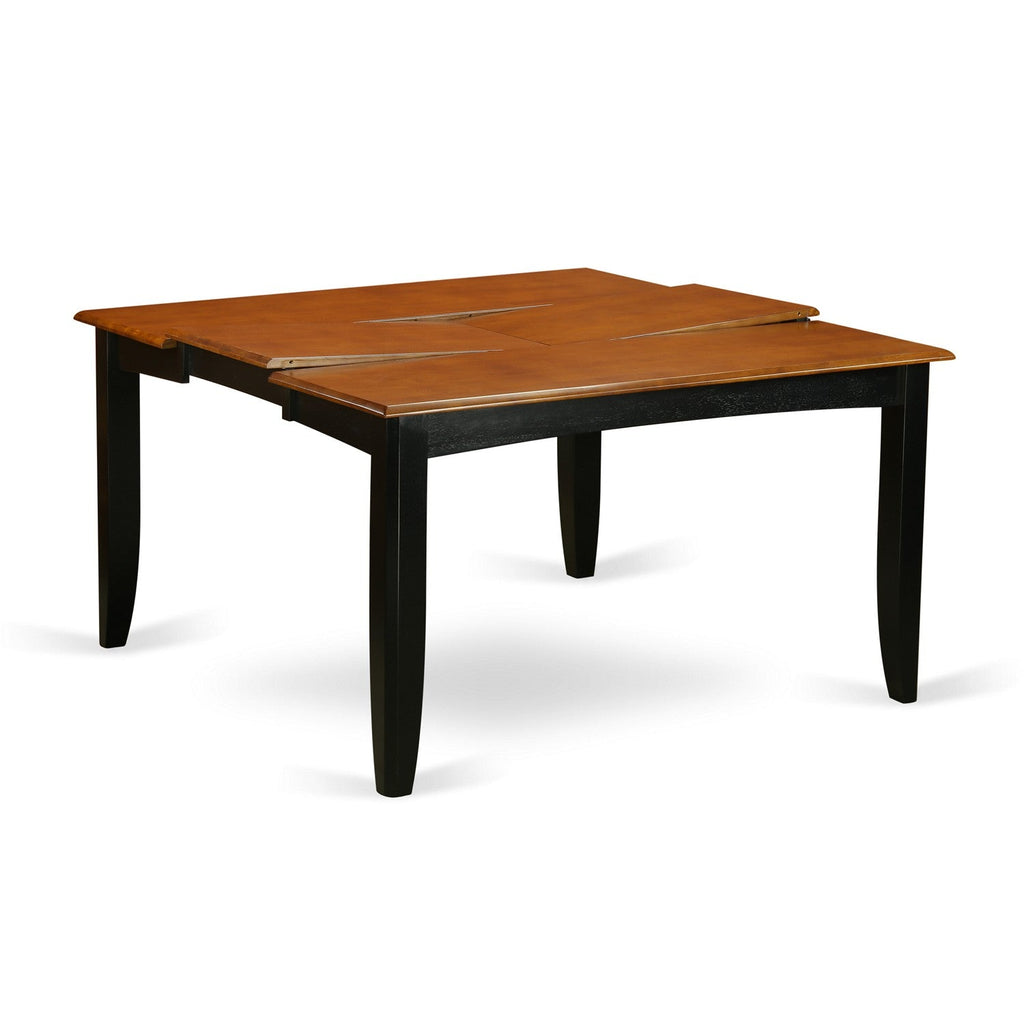PFT-BLK-T Parfait 54" Square Dining Table with 18" Butterfly Leaf - Black & Cherry Color
