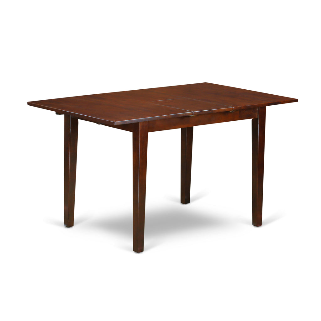 East West Furniture PSDA5-MAH-27 5 Piece Dining Table Set Consists of a Rectangle Wooden Table with Butterfly Leaf and 4 Parson Chairs, 32x60 Inch, Mahogany
