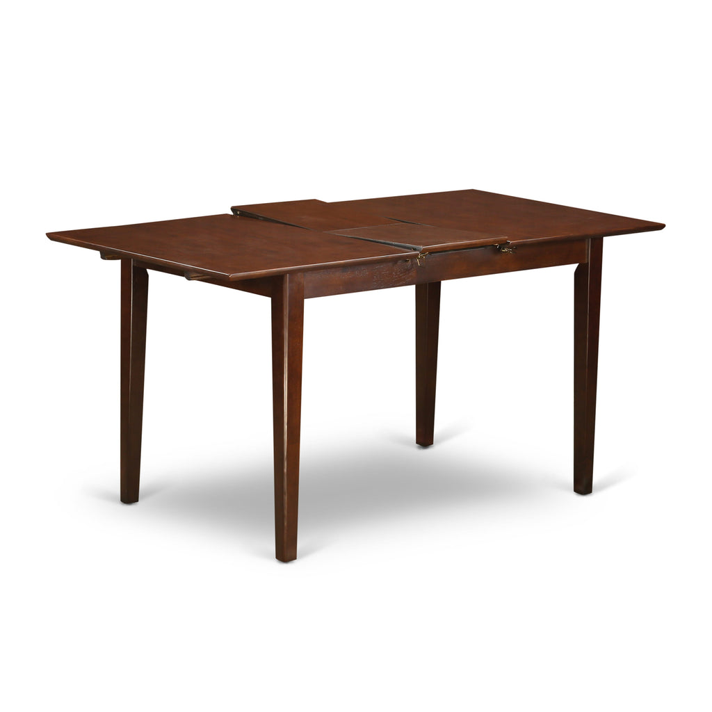 East West Furniture PSDA3-MAH-23 3 Piece Dining Table Set Consists of a Rectangle Kitchen Table with Butterfly Leaf and 2 Parson Chairs, 32x60 Inch, Mahogany