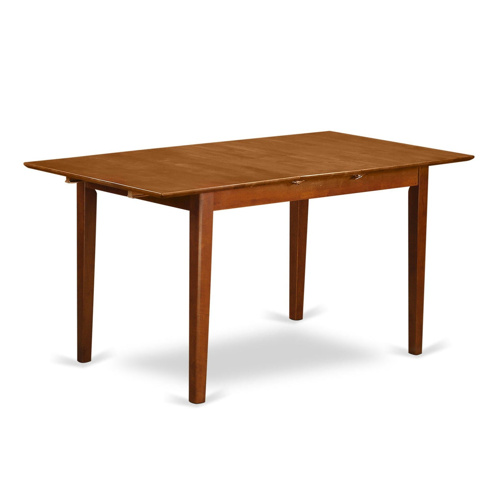 East West Furniture PST-SBR-T Picasso Dining Table - a Rectangle Wooden Table Top with Butterfly Leaf, 32x60 Inch, Saddle Brown