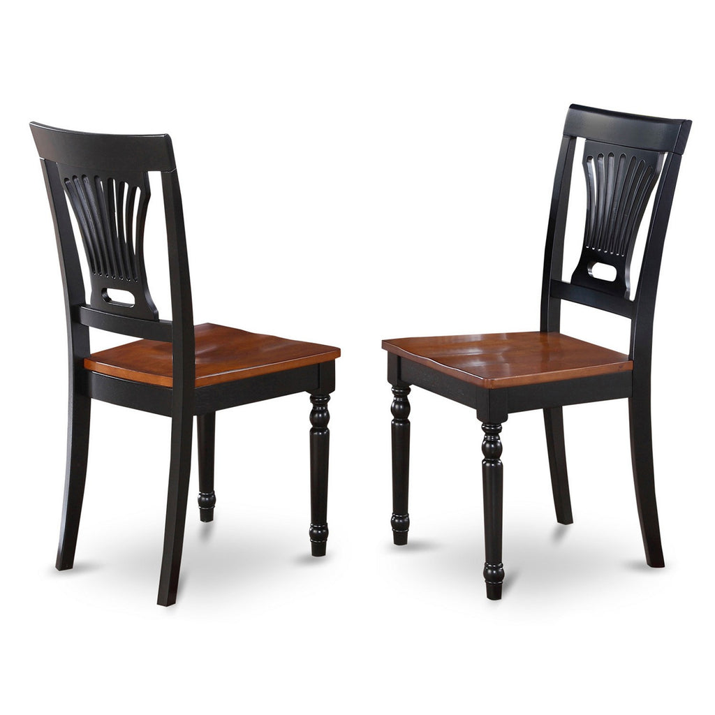 MZPV5-BCH-W 5Pc Dining Room Set - 36x54" Rectangular Table and 4 Dining Chairs - Black & Cherry Color