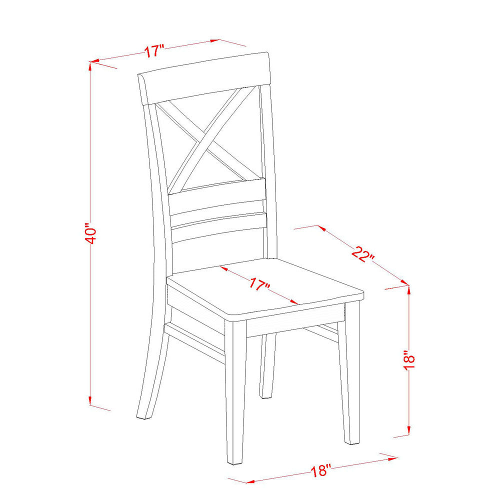 East West Furniture NDQU5-BCH-W 5 Piece Dinette Set for 4 Includes a Rectangle Dining Room Table with Dropleaf and 4 Dining Chairs, 30x48 Inch, Black & Cherry