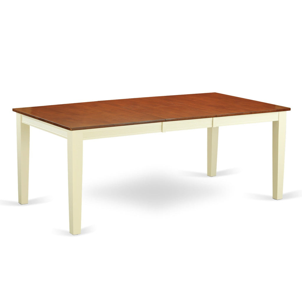 East West Furniture QUT-WHI-T Quincy Dining Room Table - a Rectangle kitchen Table Top with Butterfly Leaf, 40x78 Inch, Buttermilk & Cherry
