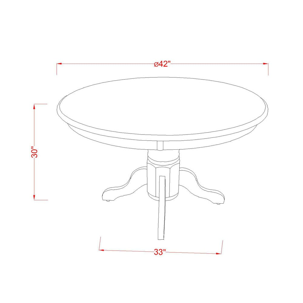 East West Furniture SHDA3-WHI-12 3 Piece Dining Room Furniture Set Includes a Round Kitchen Table with Pedestal and 2 Upholstered Parson Chairs, 42x42 Inch, linen white