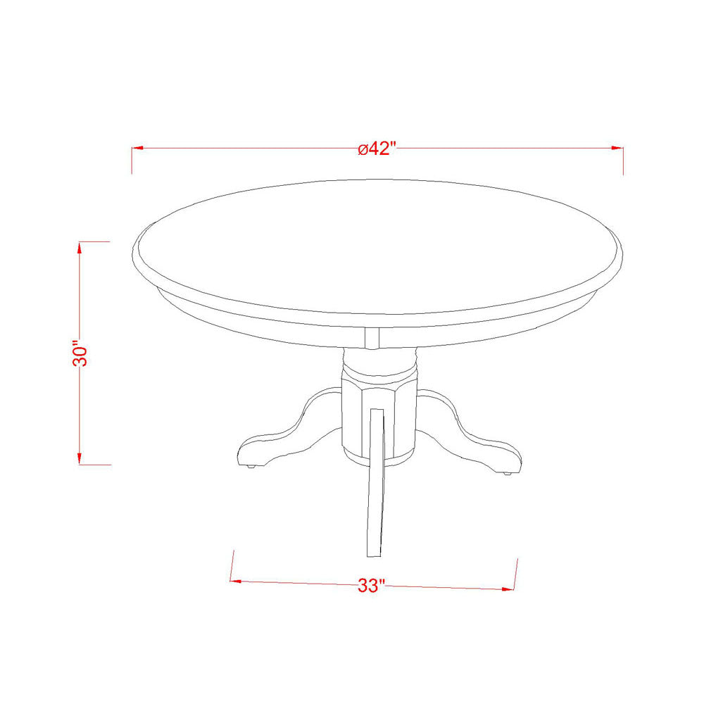 East West Furniture SHCL3-LWH-W 3 Piece Dining Table Set for Small Spaces Contains a Round Kitchen Table with Pedestal and 2 Dining Chairs, 42x42 Inch, Linen White