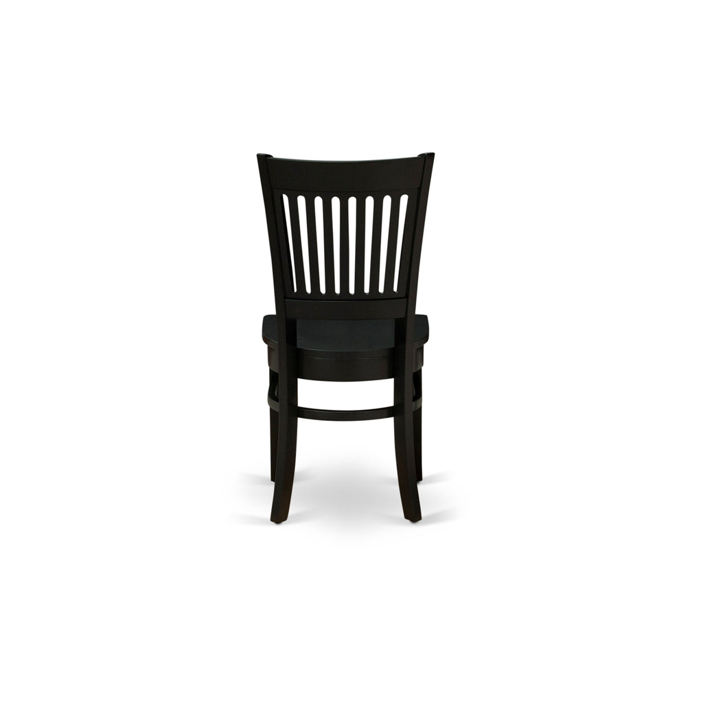 East West Furniture VAC-BLK-W Vancouver Dining Room Chairs - Slat Back Wood Seat Chairs, Set of 2, Oak