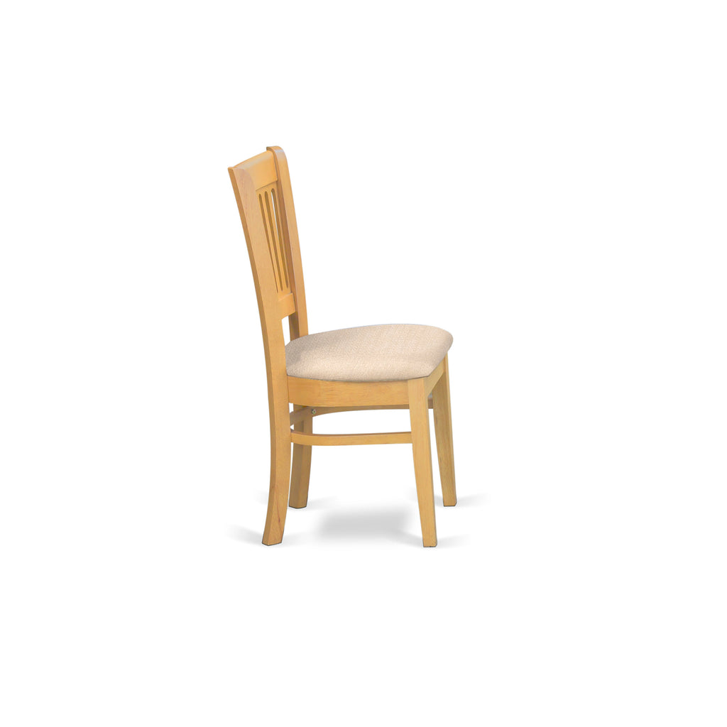 East West Furniture VAC-OAK-C Vancouver Dining Chairs - Linen Fabric Upholstered Wood Chairs, Set of 2, Oak