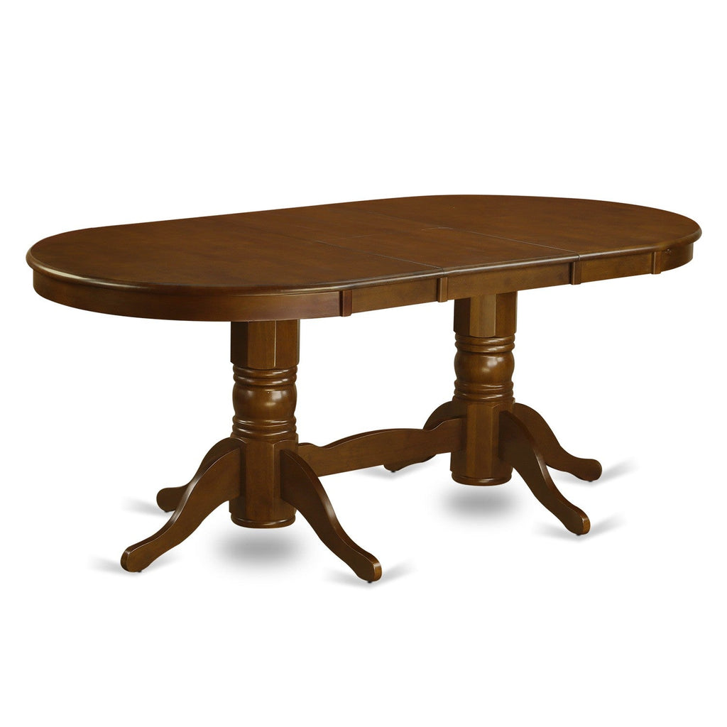 East West Furniture VAT-ESP-TP Vancouver Dining Room Table - an Oval kitchen Table Top with Butterfly Leaf & Double Pedestal Base, 40x76 Inch, Espresso