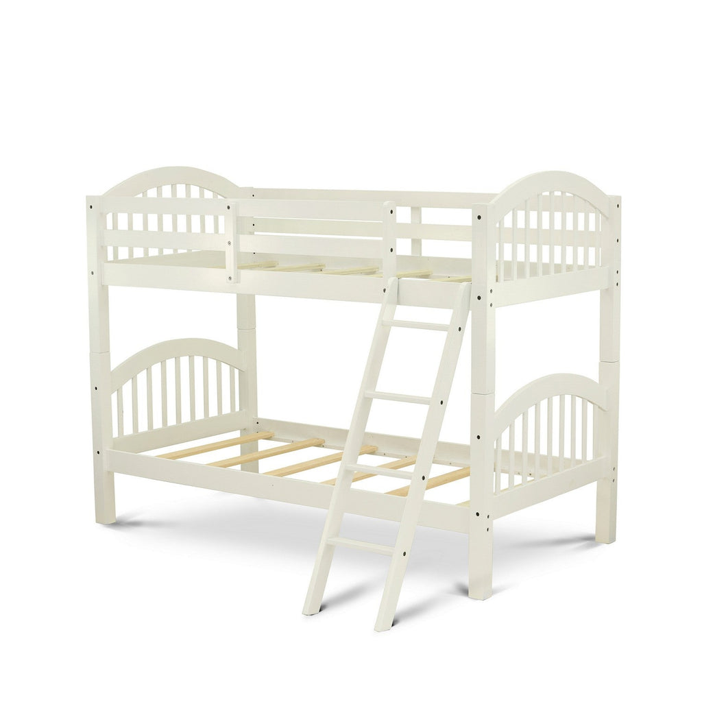 Verona Twin Bunk Bed in White Finish