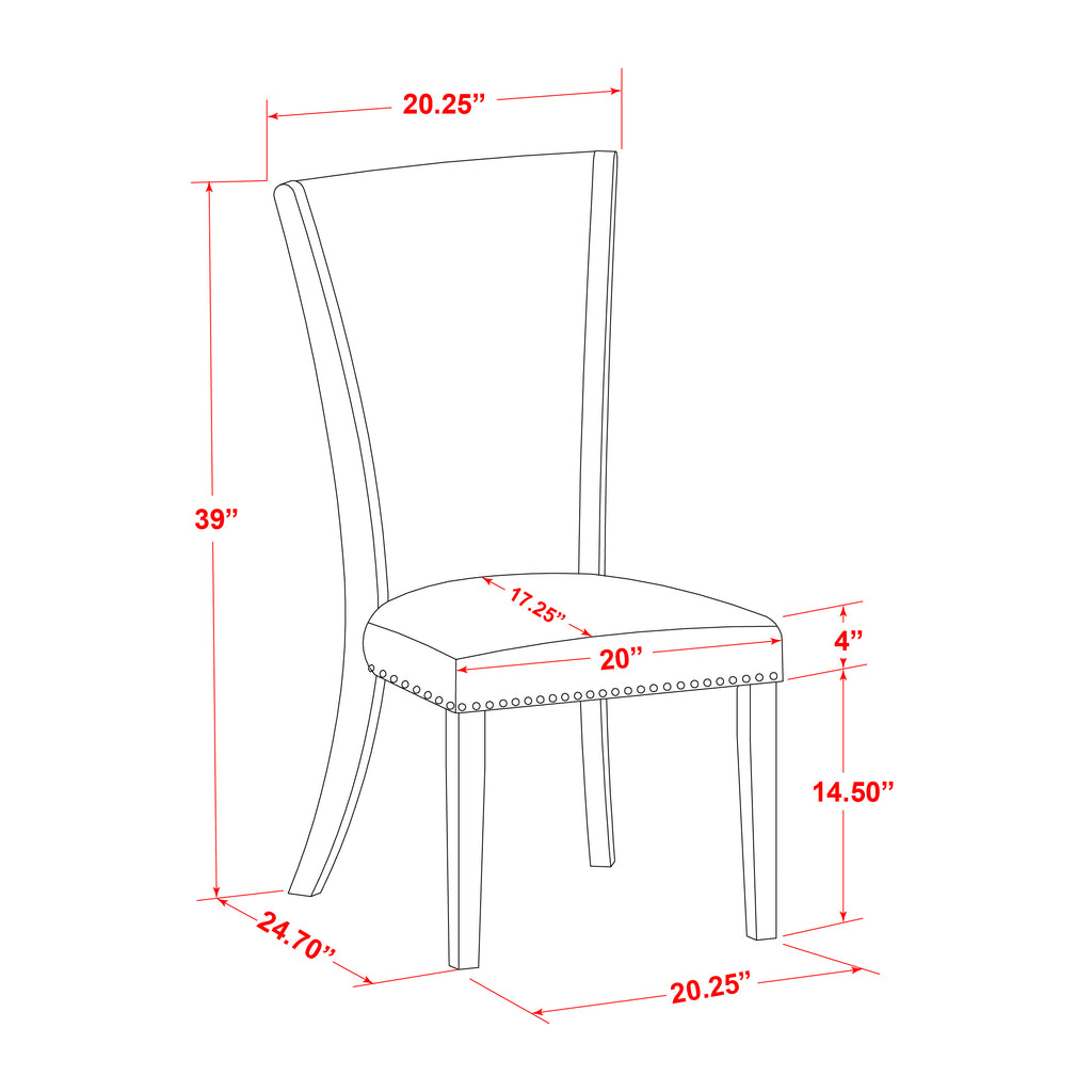 V627VE650-9 9Pc Dining Room Set - 40x72" Rectangular Table and 8 Parson Chairs - Wirebrushed Black & Linen White Color