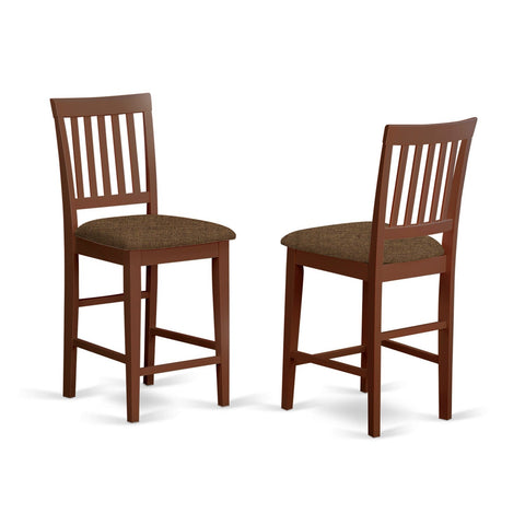 East West Furniture 5-Piece Dining Set in Mahogany/Burgundy East West Furniture 5-Piece Dining Set in Mahogany/Burgundy