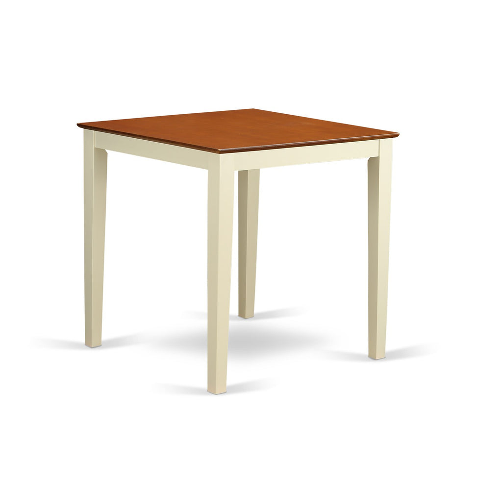 East West Furniture VNT-WHI-T Vernon Square Counter Height Dining Table for Small Spaces, 36x36 Inch, Buttermilk & Cherry
