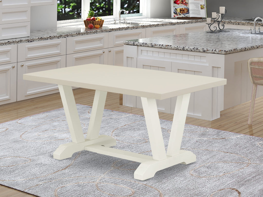 East West Furniture VT026 V-Style Dining Room Table - a Rectangle kitchen Table Top with Stylish Legs, 36x60 Inch, Multi-Color