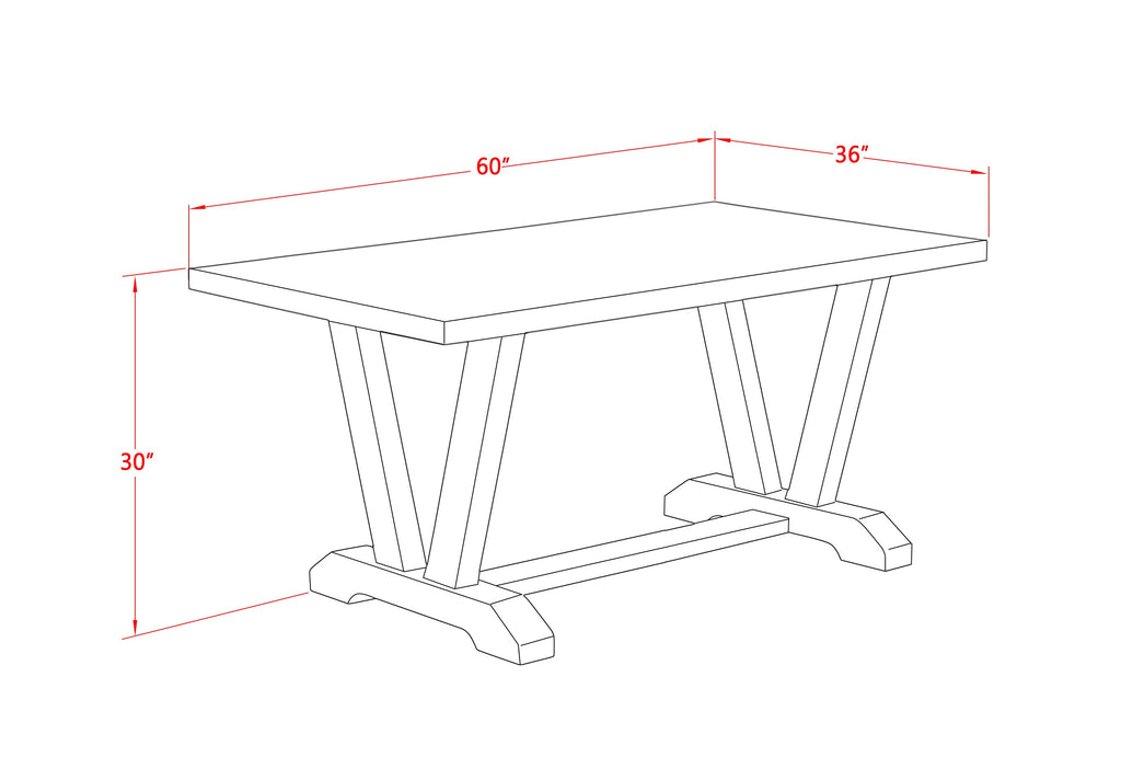 East West Furniture V026DR207-7 - 7-Piece Modern Dining Table Set - 6 Parson Chairs and Small Rectangular Table Hardwood Structure