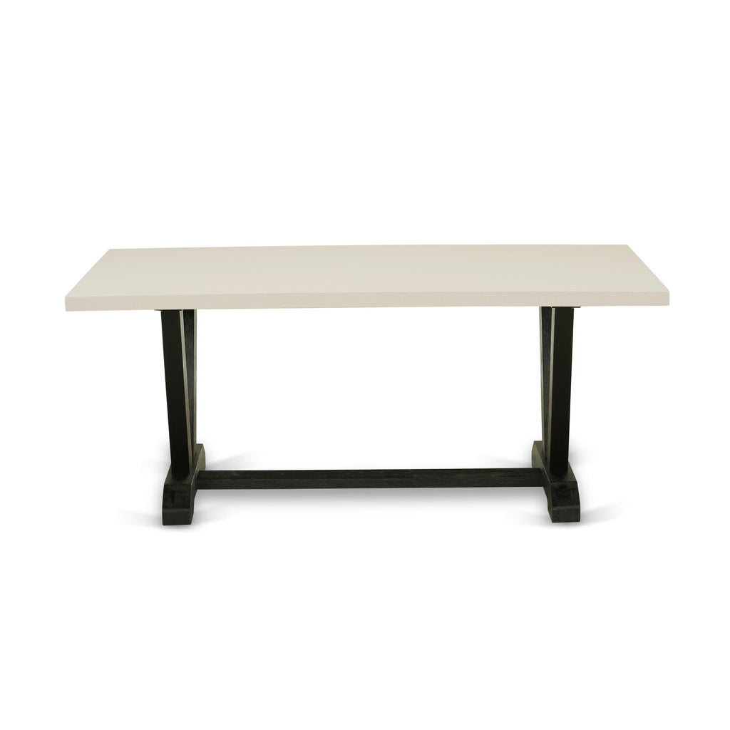 East West Furniture VT627 V-Style Modern Dining Table - a Rectangle Kitchen Table Top with Stylish Legs, 40x72 Inch, Multi-Color