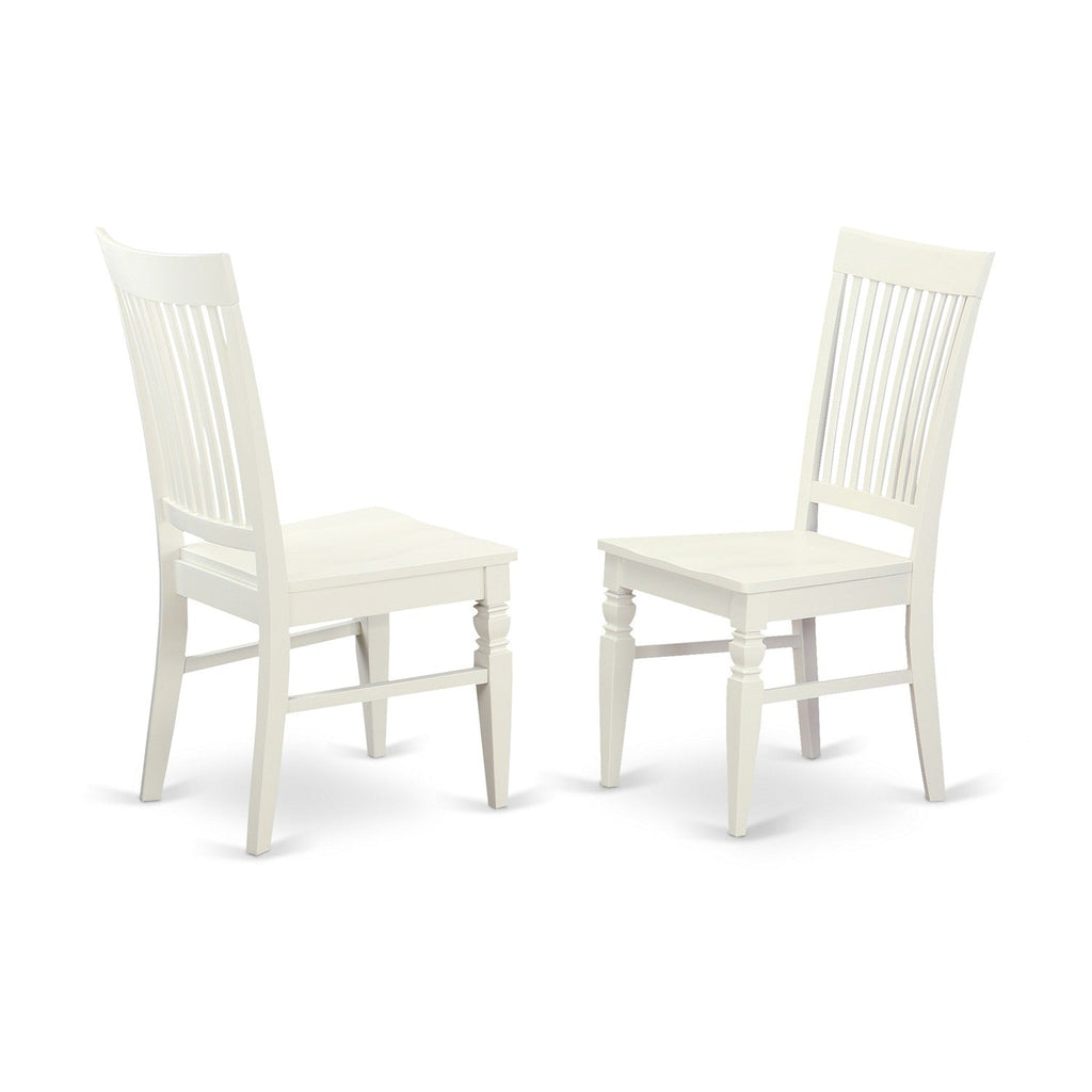East West Furniture WEST7-WHI-W 7 Piece Kitchen Table & Chairs Set Consist of a Rectangle Dining Room Table with Butterfly Leaf and 6 Dining Chairs, 42x60 Inch, Linen White