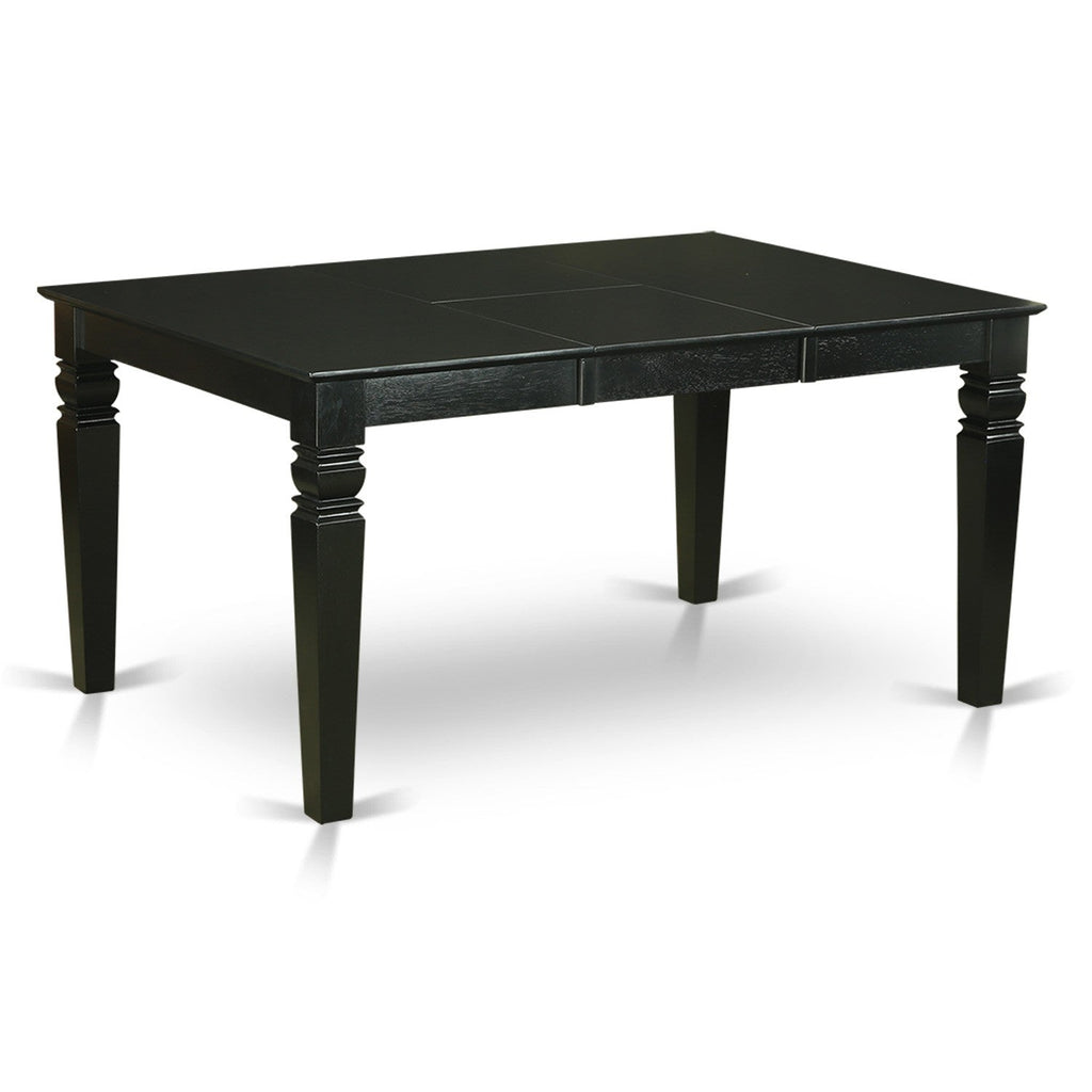 WET-BLK-T Weston 42x60" Rectangular Dining Table with 18" Butterfly Leaf - Black Color