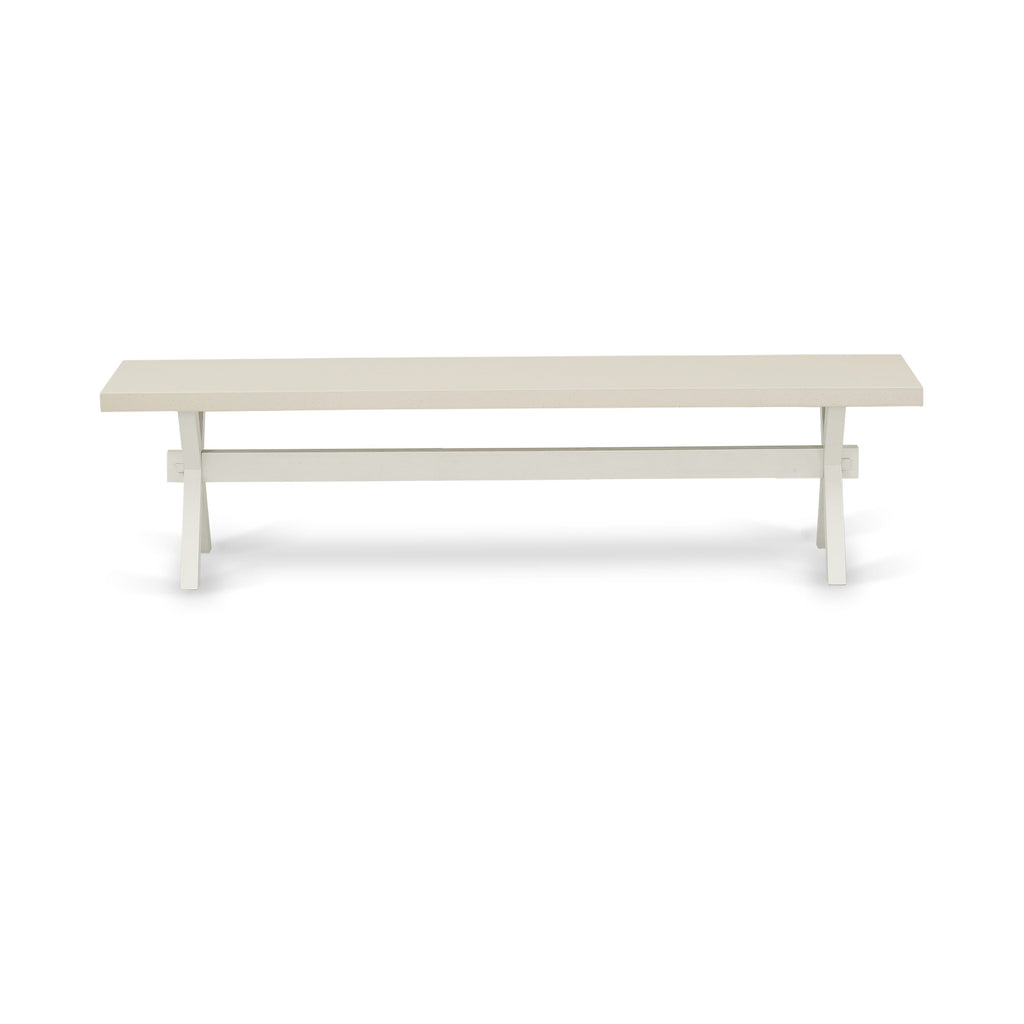 East West Furniture XB027 X-Style Modern Dining Bench with Wood Seat, 72x15x18 Inch, Multi-Color