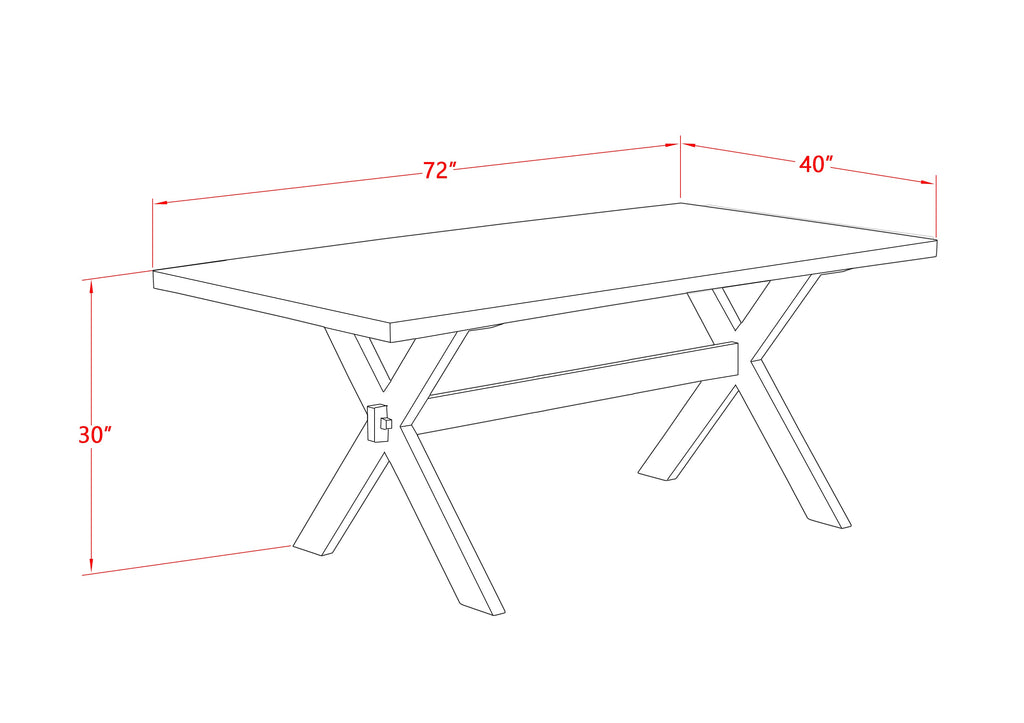 East West Furniture X077EL207-9 9 Piece Kitchen Table Set Includes a Rectangle Dining Table with X-Legs and 8 Gray Linen Fabric Parson Dining Room Chairs, 40x72 Inch, Multi-Color