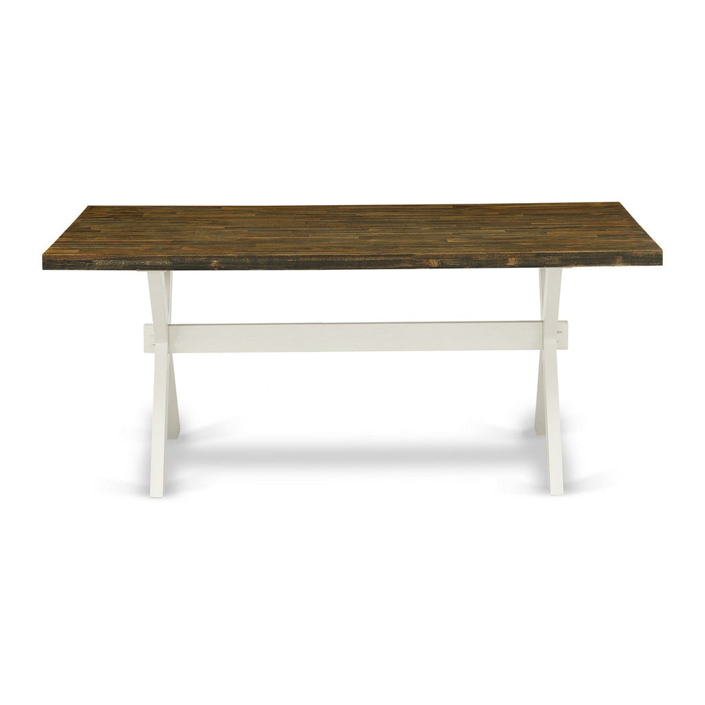 East West Furniture XT077 X-Style Modern Dining Table - a Rectangle Wooden Table Top with Stylish Legs, 40x72 Inch, Multi-Color